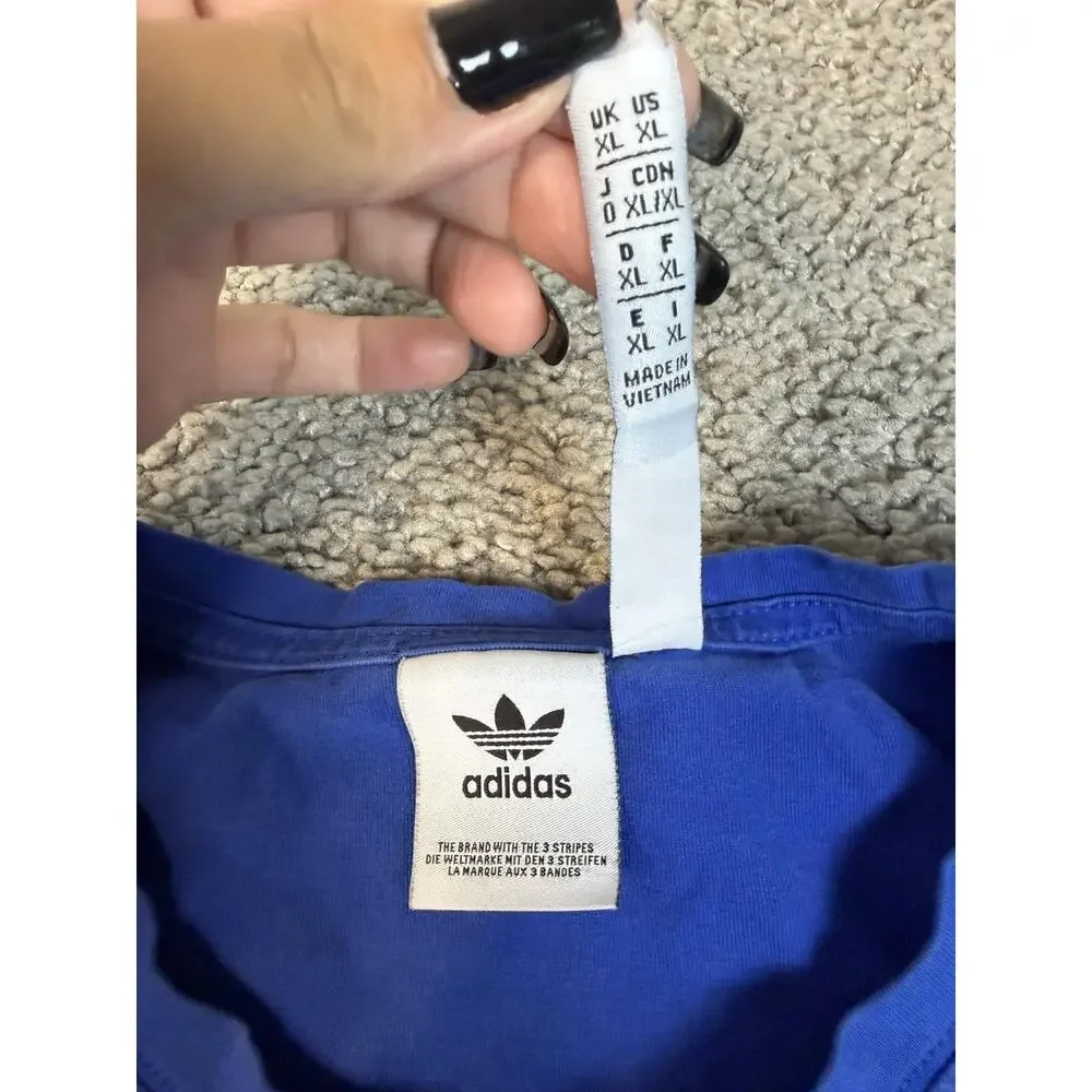 Adidas Shirt Mens XL Blue Skateboarding Graphic Crew Neck Adidas Originals